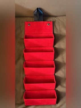 Red Foldable Velvet Jewelry / Glasses Organizer